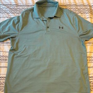 Under Armour Men's Polo Shirt - Teal Stripes